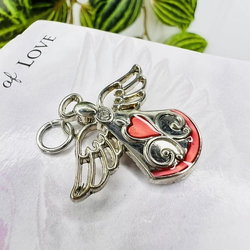 Angel of LOVE Believe In Love Pin / Pendant By Ganz Red Silver Tone 1556